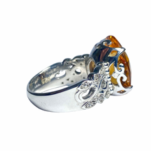 Citrine with CZ in Sterling Silver