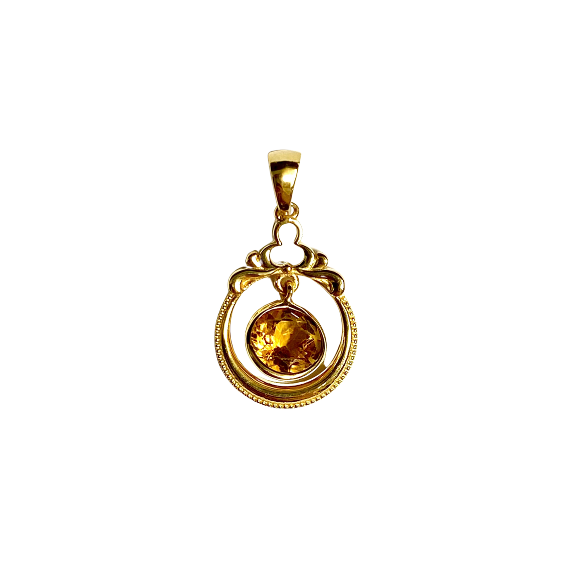9ct Yellow Gold Citrine Birthstone Pendant