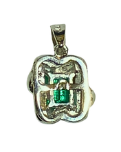 Emerald and Diamond Platinum Pendant