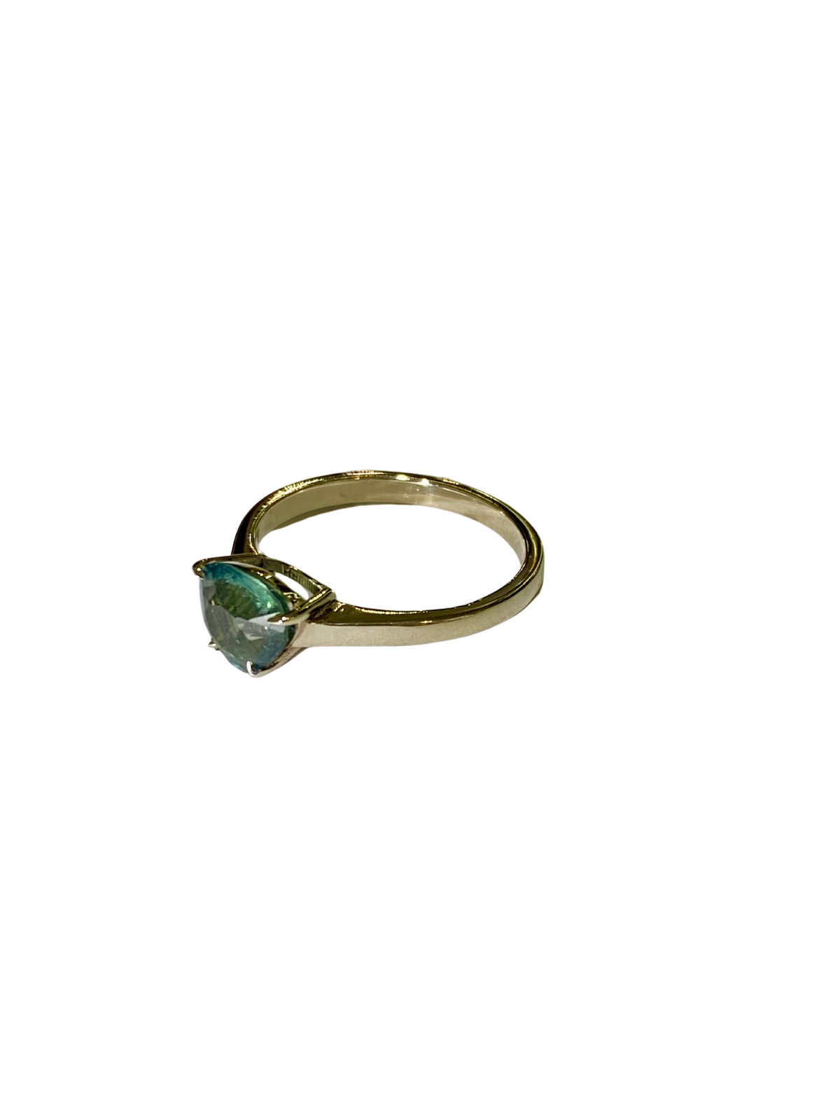 Teal Blue Sapphire 9ct White Gold ring