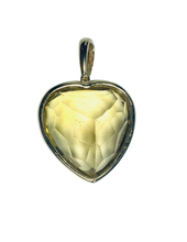 9ct Gold Yellow Topaz Faceted Heart Pendant