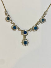 Antique 9ct White Gold Blue Sapphire Evening Set – Necklace, Earrings, Ring & Bracelet