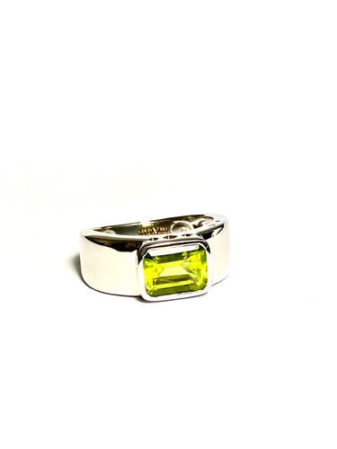 Peridot Ring in Sterling Silver