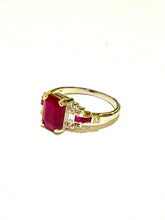9ct White Gold Ruby and Diamond Ring