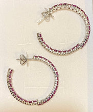 Rhodolite Garnet Sterling Silver Hoop earrings