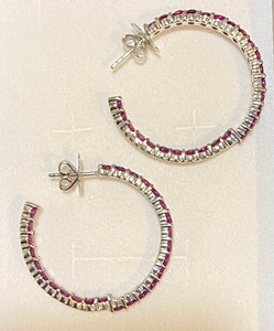 Rhodolite Garnet Sterling Silver Hoop earrings