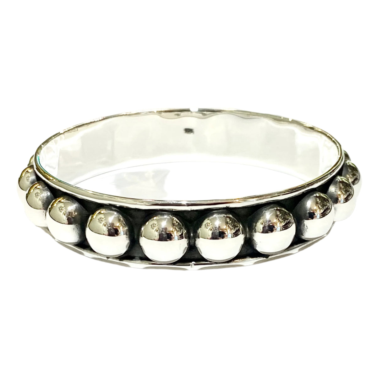 Sterling Silver Medium Bauble Solid Bangle