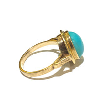Vintage 9ct Yellow Gold Turquoise Ring