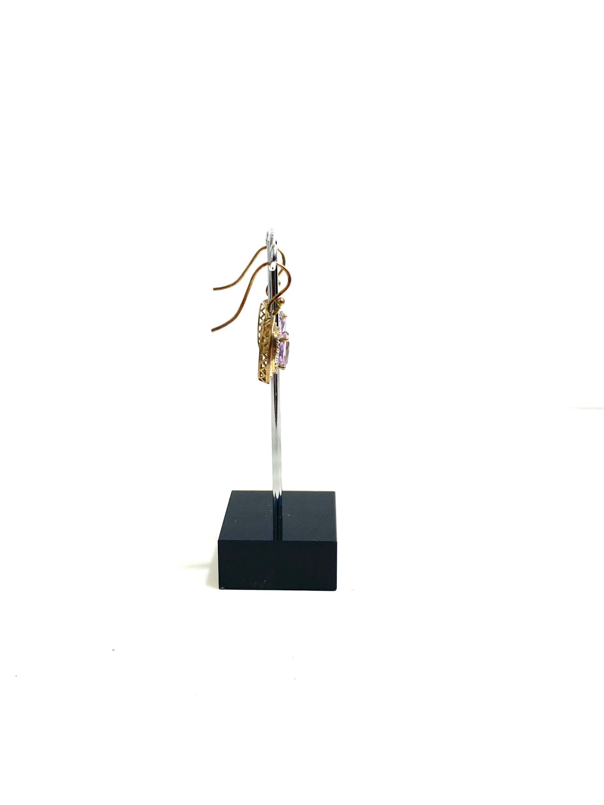 18ct Yellow Gold Amethyst and Diamond Drop Earrings