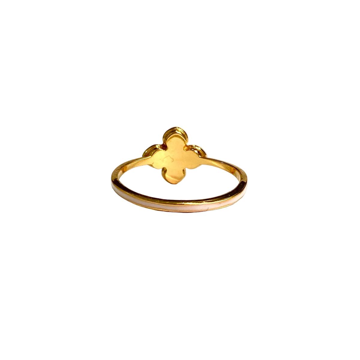 Sterling Silver Gold Plate Enamel Flower Ring