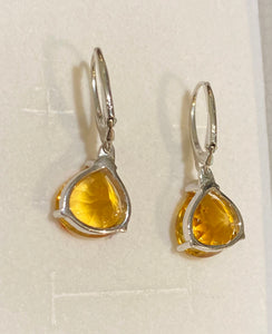 Sterling Silver Citrine Earrings – 12mm