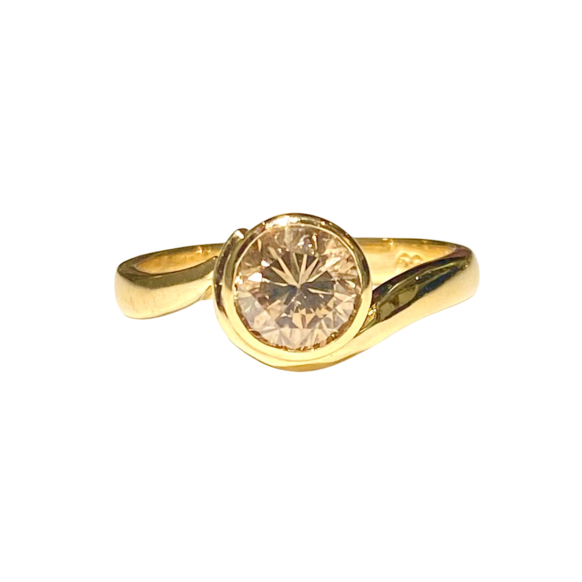 18ct Yellow Gold 1ct Cognac Diamond Statement Ring