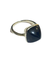Black Onyx Sterling Silver Square Bullet Ring