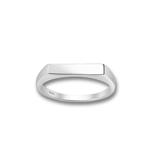 Sterling Silver Engravable Signet Bar Ring