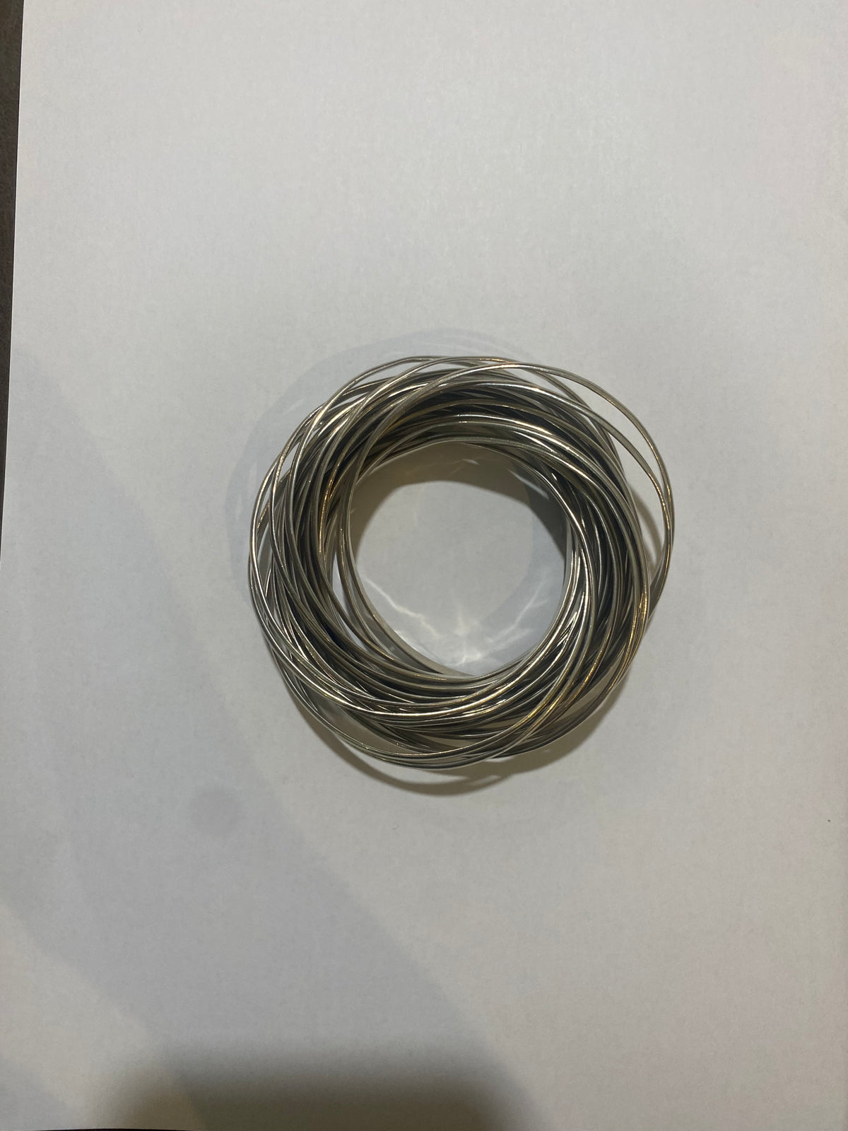 Interlocking Russian Wedding Ring style Sterling Silver Bangle