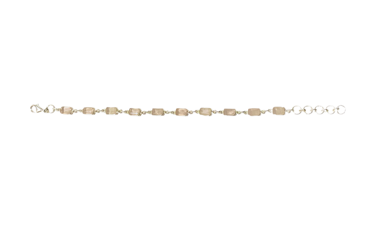 Rose Quartz Bracelet in Sterling Silver