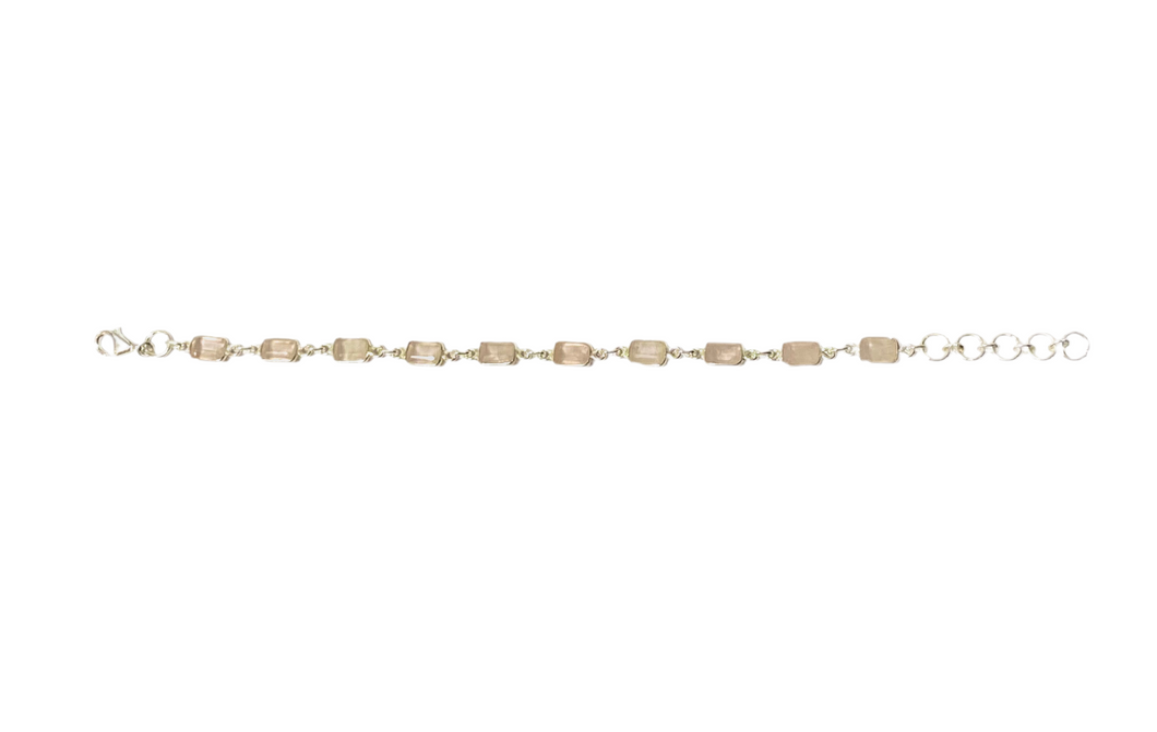 Rose Quartz Bracelet in Sterling Silver
