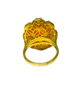 Mexican Fire Opal and Diamond in Sterling Silver Gold Plate