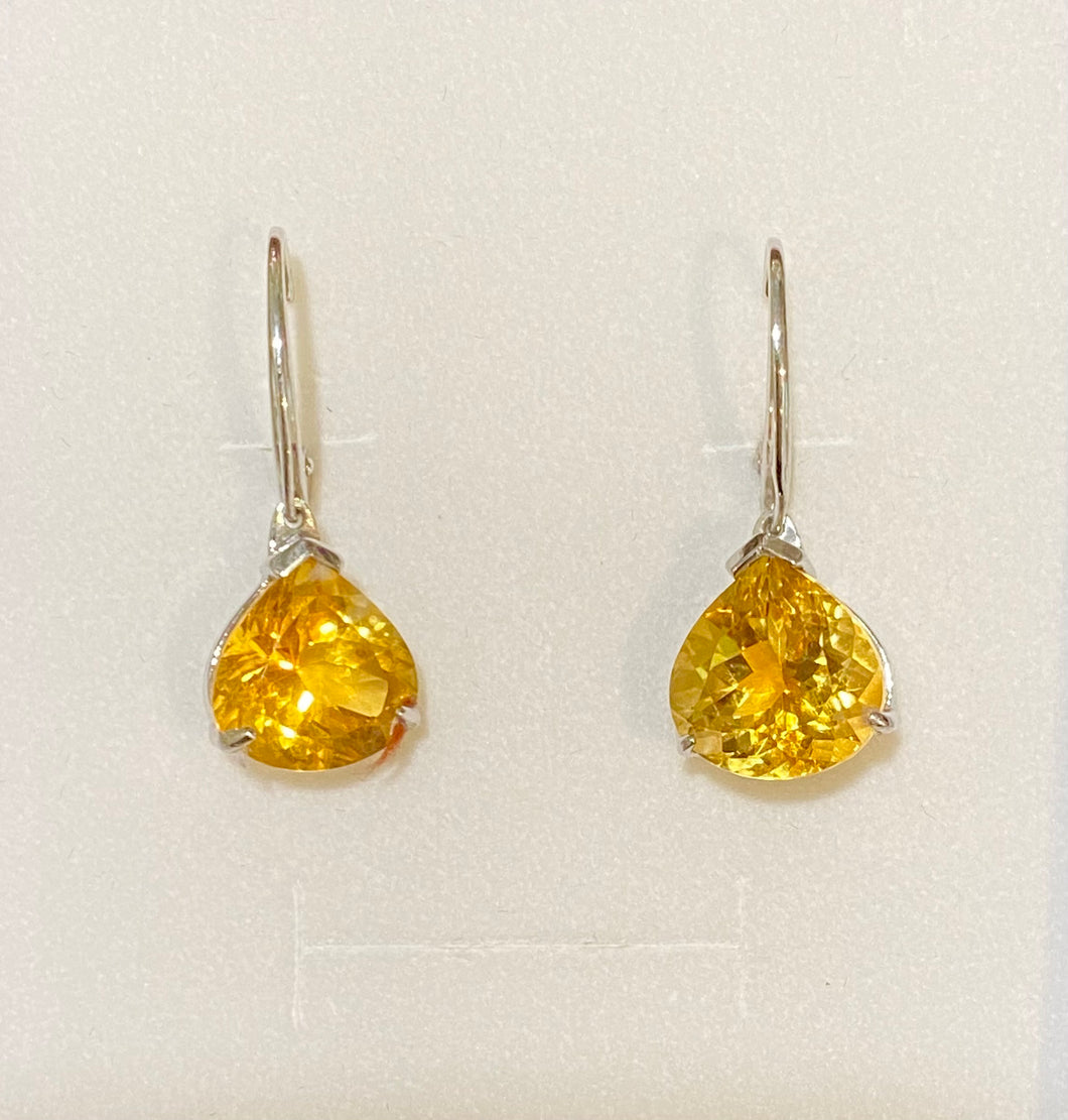 Sterling Silver Citrine Earrings – 12mm