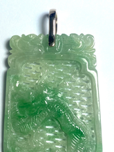 9ct Yellow Gold Carved Jadeite Square Pendant