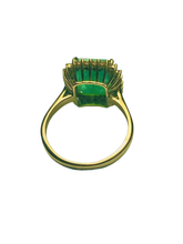 5ct Emerald Ring with Diamonds in 9ct Yellow Gold