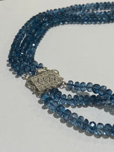 London Blue Topaz Stranded Necklace with a Sterling Silver Clasp
