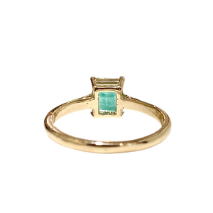 9ct Yellow Gold Natural Emerald Solitaire Ring