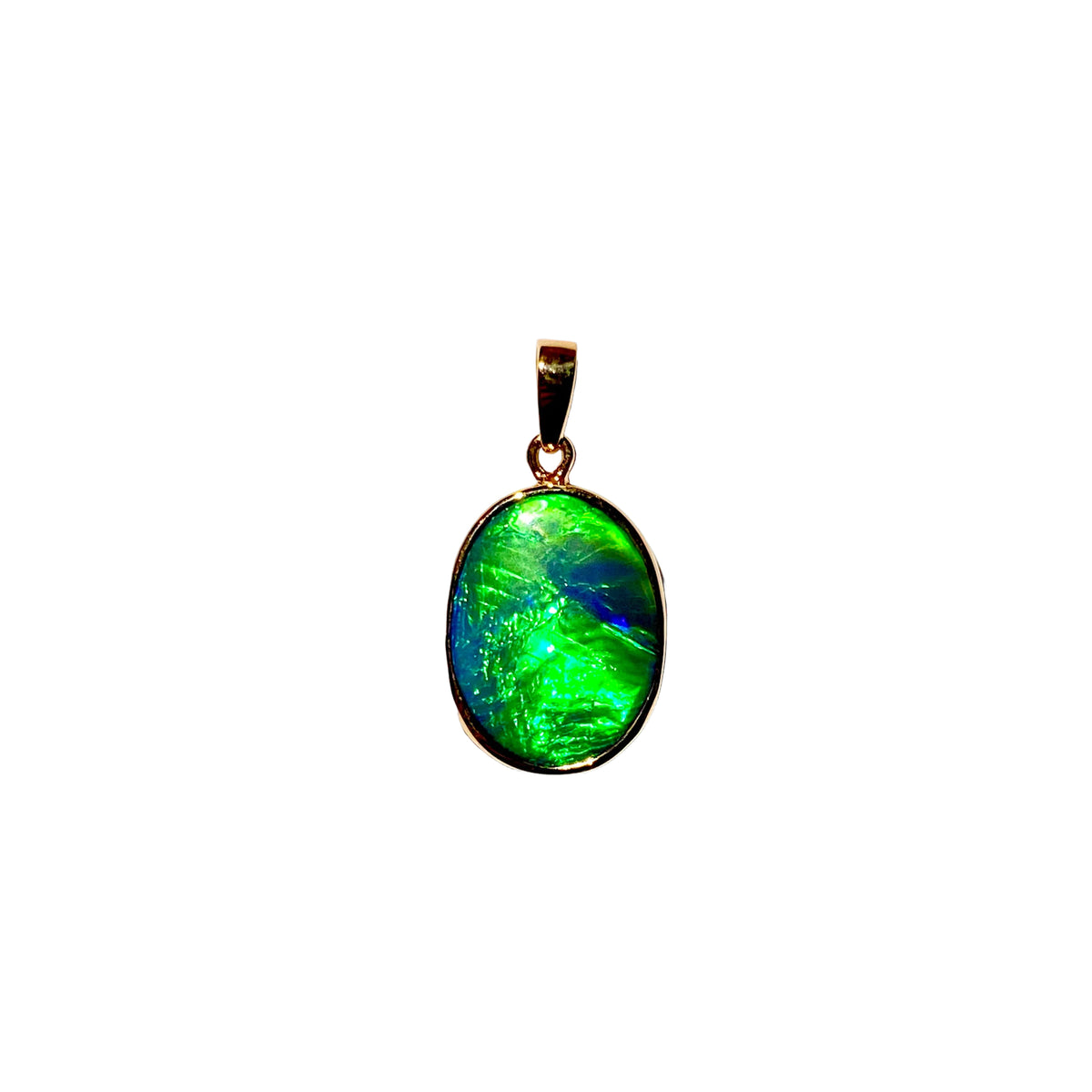 9ct Yellow Gold 1.76ct Black Opal Pendant