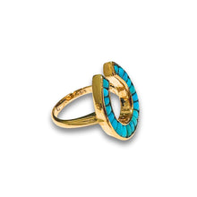 9ct Gold Turquoise Horseshoe ring