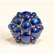 Sterling Silver Gold Plated Star Sapphire Cluster Ring