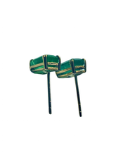 0.48ctx 2 Emerald Stud Earrings in 9ct Yellow Gold