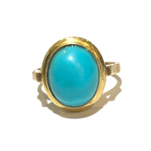 Vintage 9ct Yellow Gold Turquoise Ring