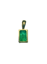 1.12ct Emerald Pendant in 9ct Yellow Gold