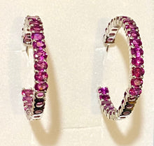 Rhodolite Garnet Sterling Silver Hoop earrings