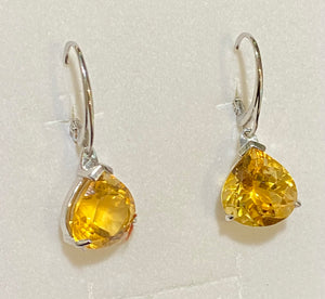 Sterling Silver Citrine Earrings – 12mm