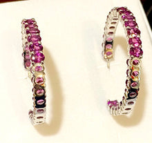 Rhodolite Garnet Sterling Silver Hoop earrings