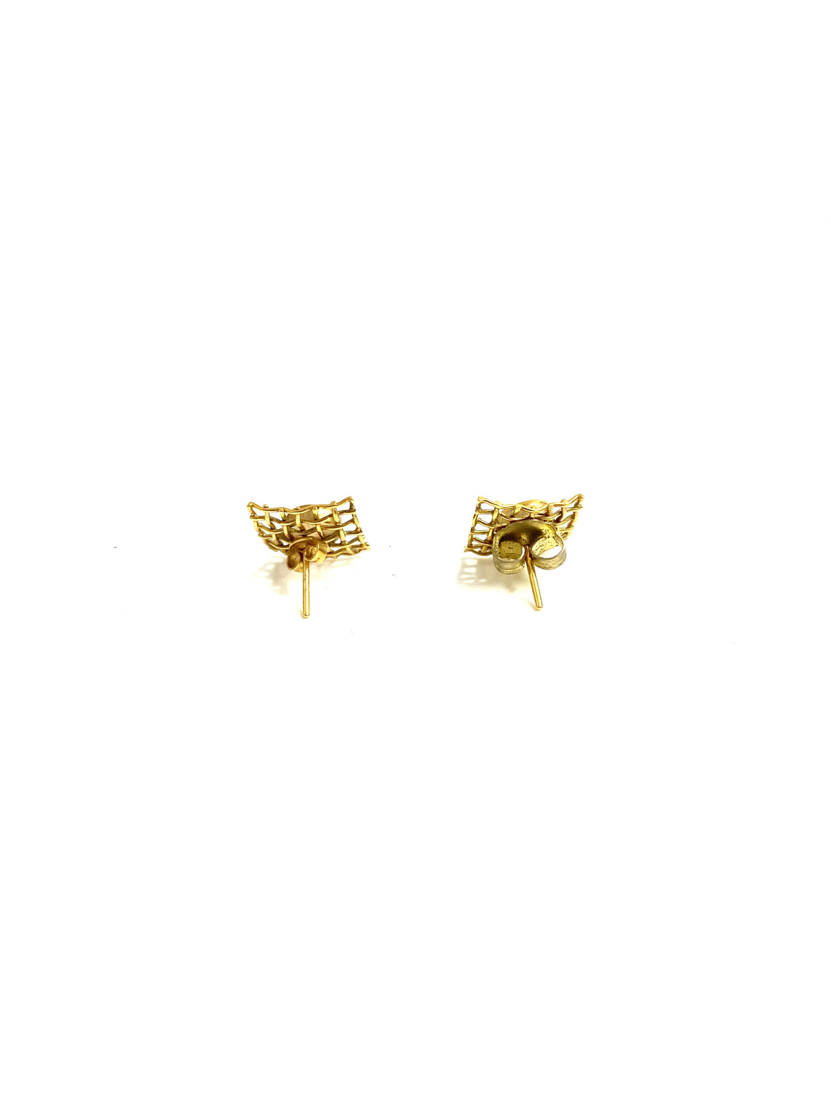 Vintage 9ct Yellow Gold Solid Opal Stud Earrings