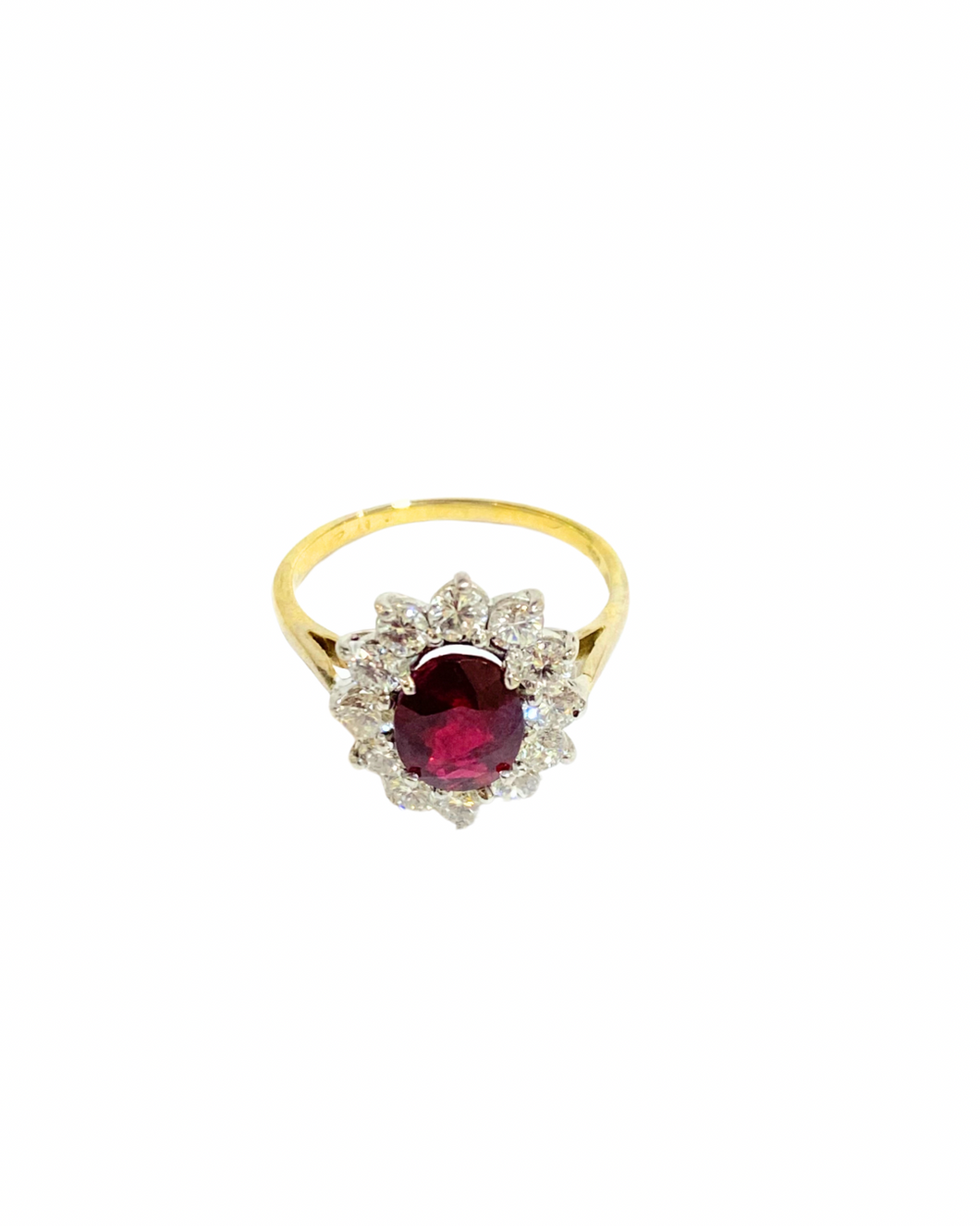 18ct Yellow Gold Ruby and Diamond Ring