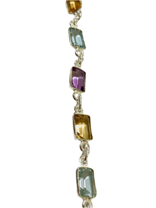 Citrine, Amethyst and Topaz Bracelet in Sterling Silver