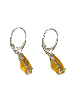 Sterling Silver Citrine Earrings – 15mm