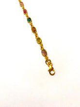 Multi-gem Tourmaline Gold Plate Bracelet