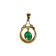 9ct Yellow Gold Emerald Birthstone Pendant