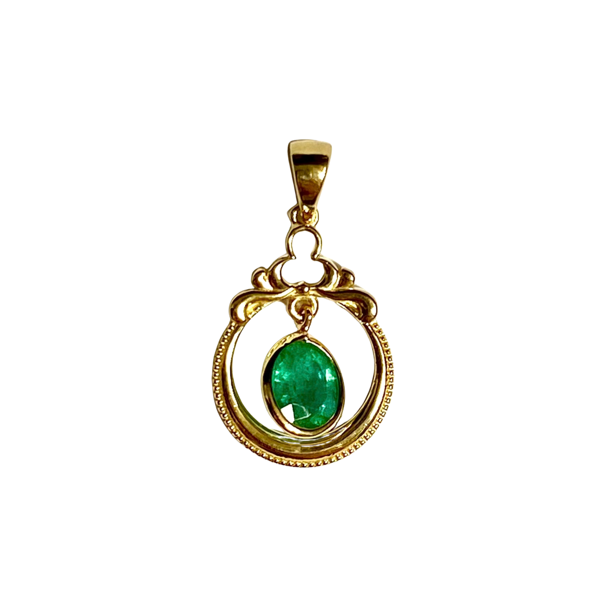 9ct Yellow Gold Emerald Birthstone Pendant