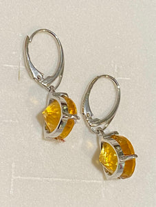 Sterling Silver Citrine Earrings – 12mm