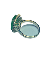 4ct Emerald Ring with Diamonds in 9ct White Gold
