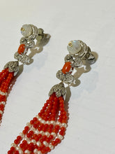 Sterling Silver Coral Tassel Earrings
