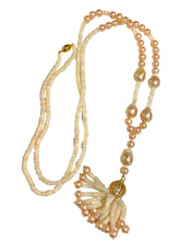 Solid Opal and Freshwater Pearl Lariat Necklace