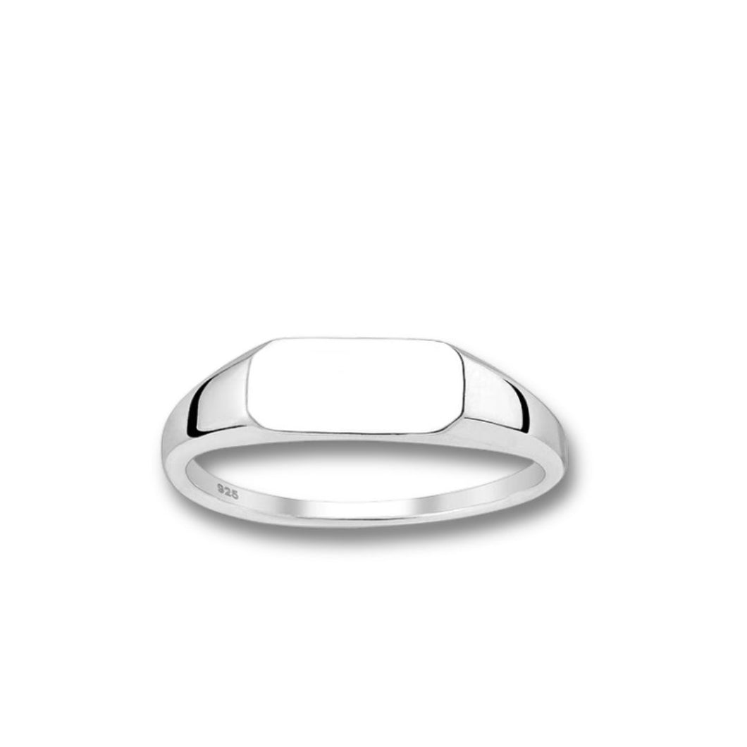 Sterling Silver Engravable Rectangle Signet Ring