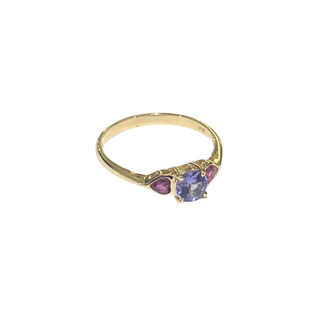 9ct Yellow Gold Tanzanite and Ruby Ring