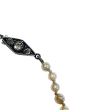 Cultured Pearl   Necklace with a Diamante Silver Clasp